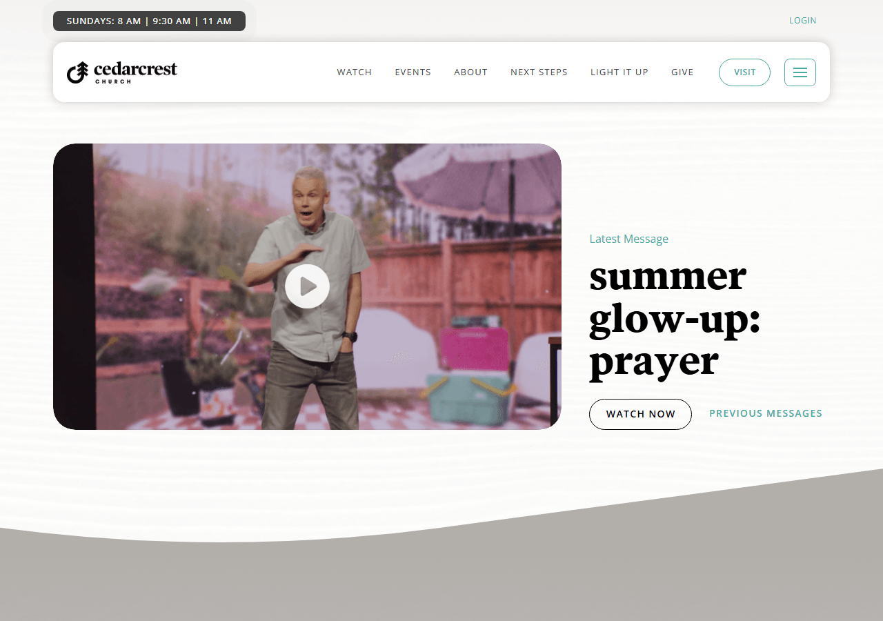 Cedarcrest Church website screenshot