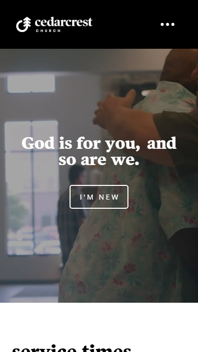 Cedarcrest Church mobile view