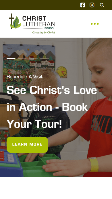 Christ Lutheran School mobile view