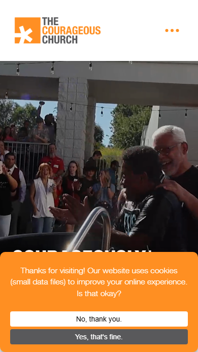 The Courageous Church mobile view