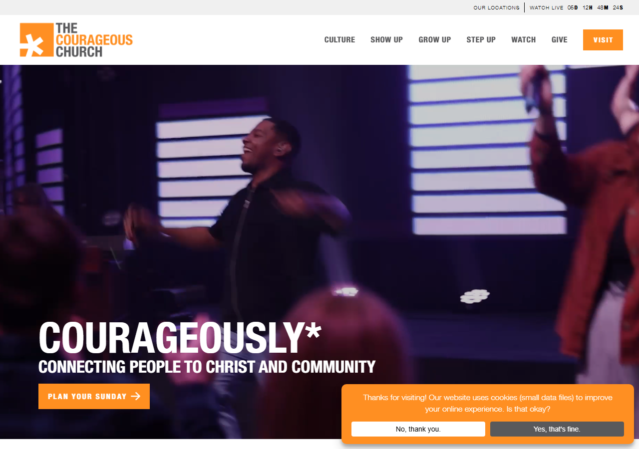 The Courageous Church website screenshot