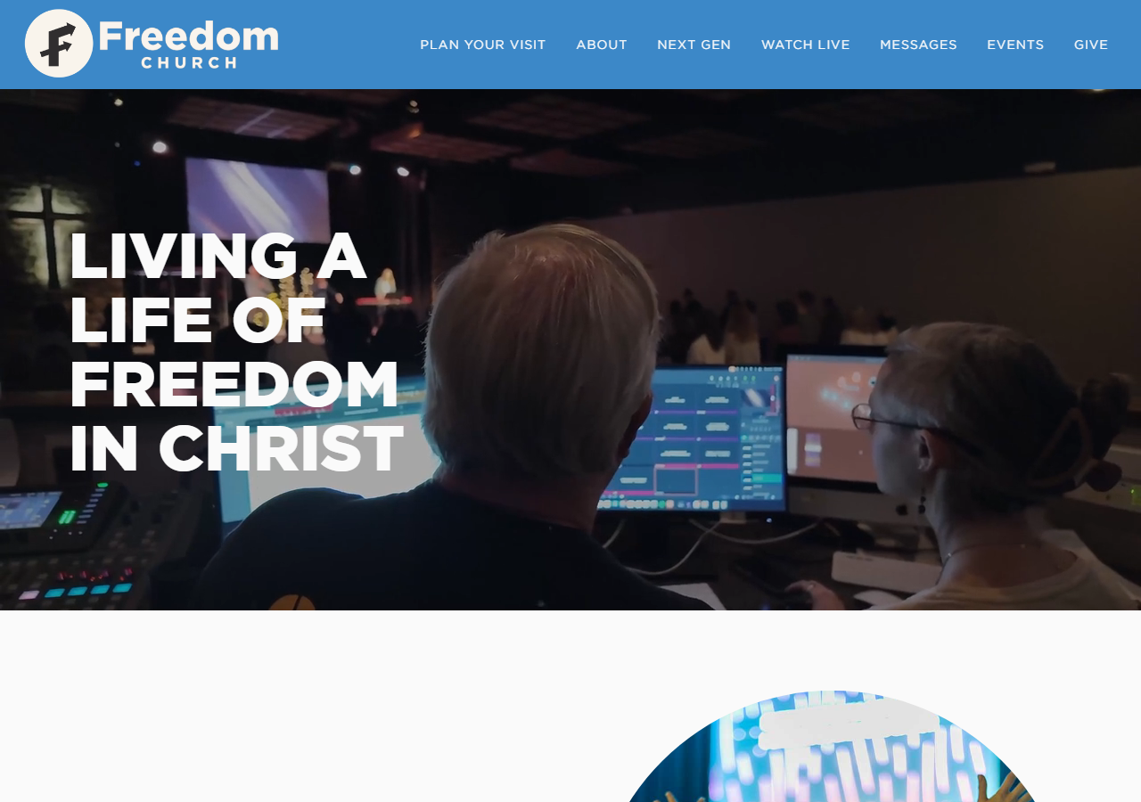 Freedom Church website screenshot