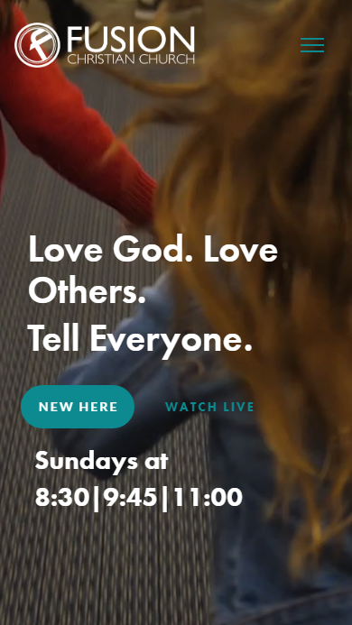 Fusion Christian Church mobile view