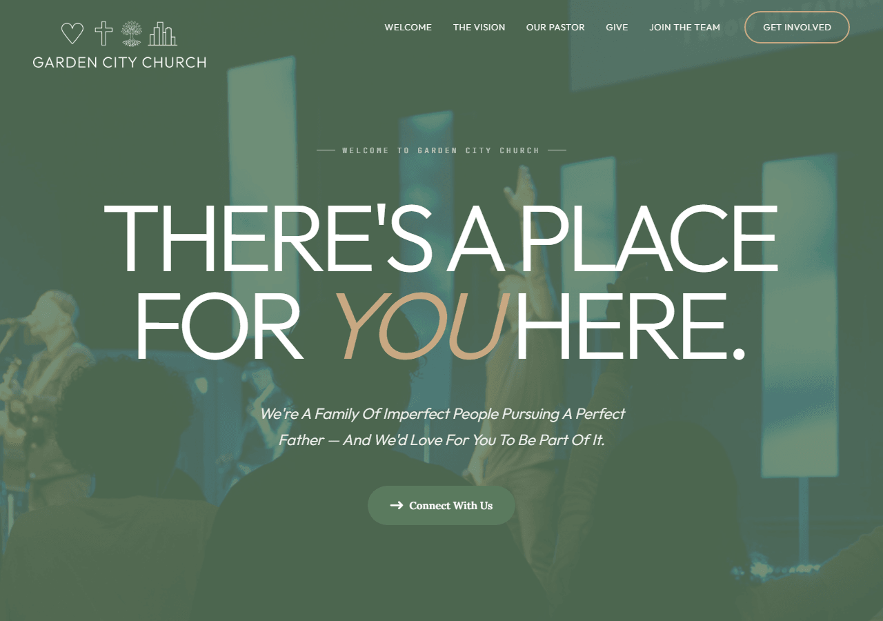 Garden City Church website screenshot