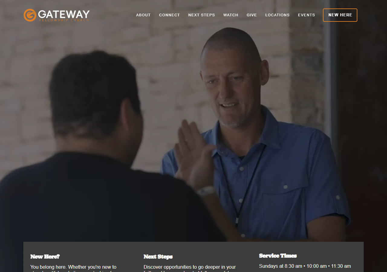 Gateway Fellowship Church website screenshot