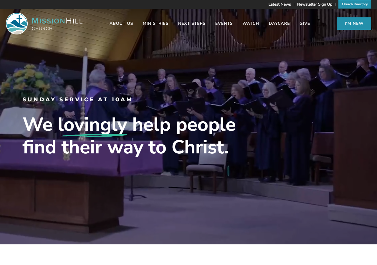 Mission Hill Church website screenshot
