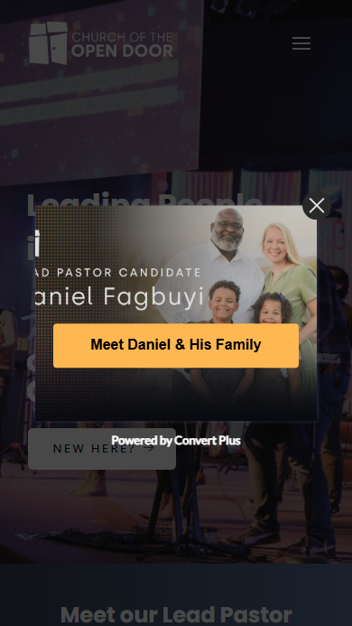 Church of the Open Door mobile view