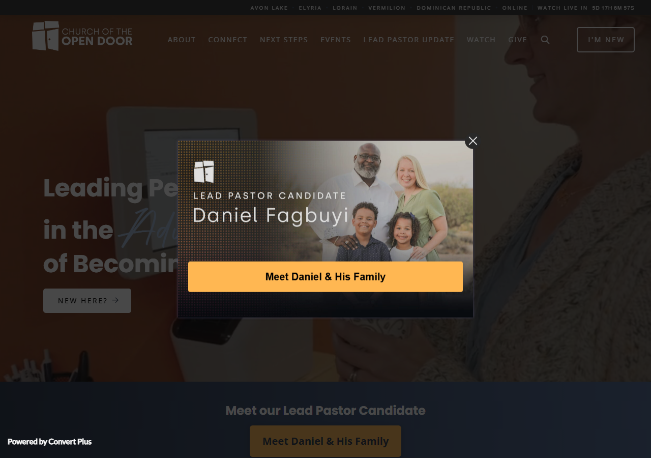 Church of the Open Door website screenshot