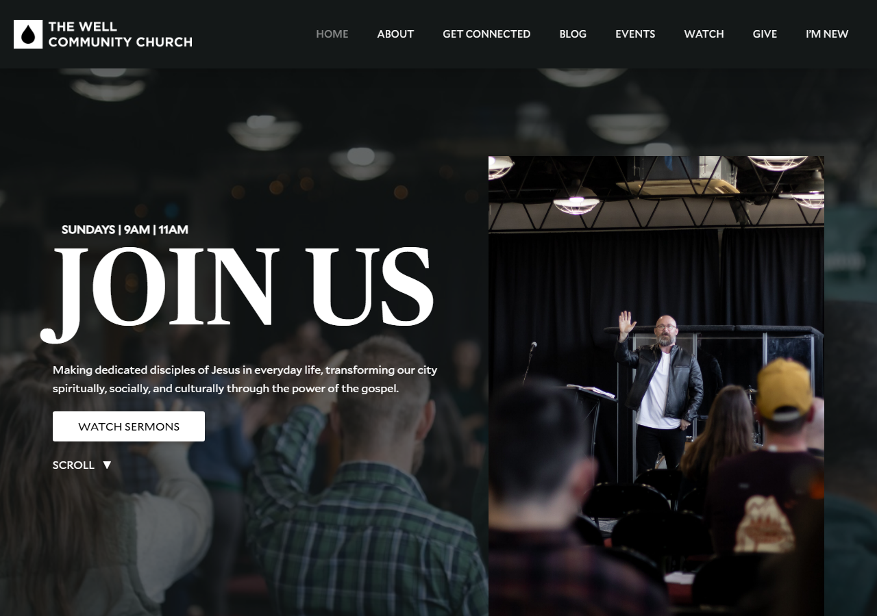 The Well Community Church website screenshot