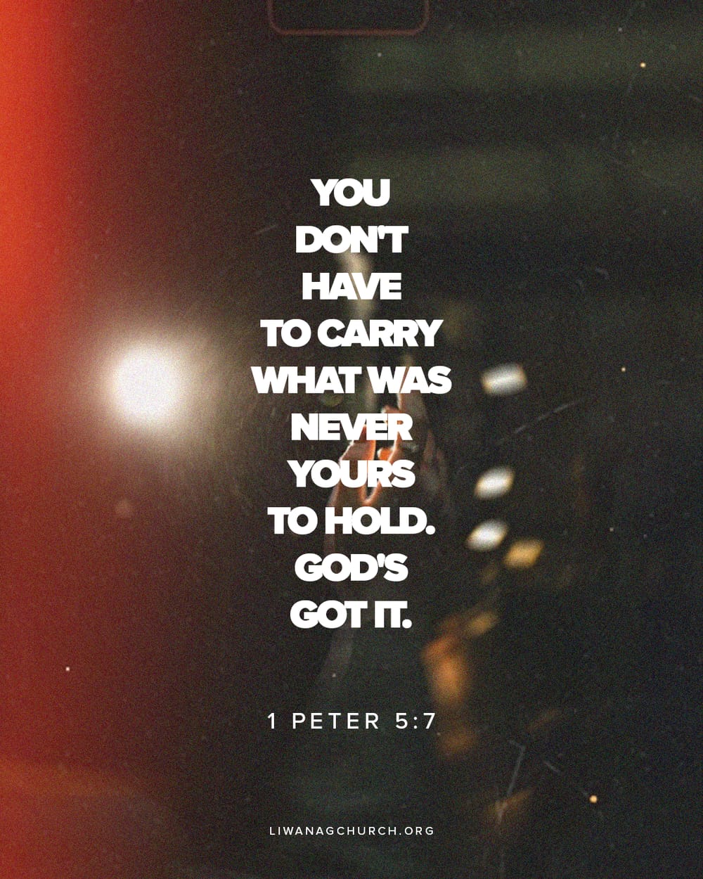 Scripture social graphic designed for Liwanag Church, 1 Peter 5:7