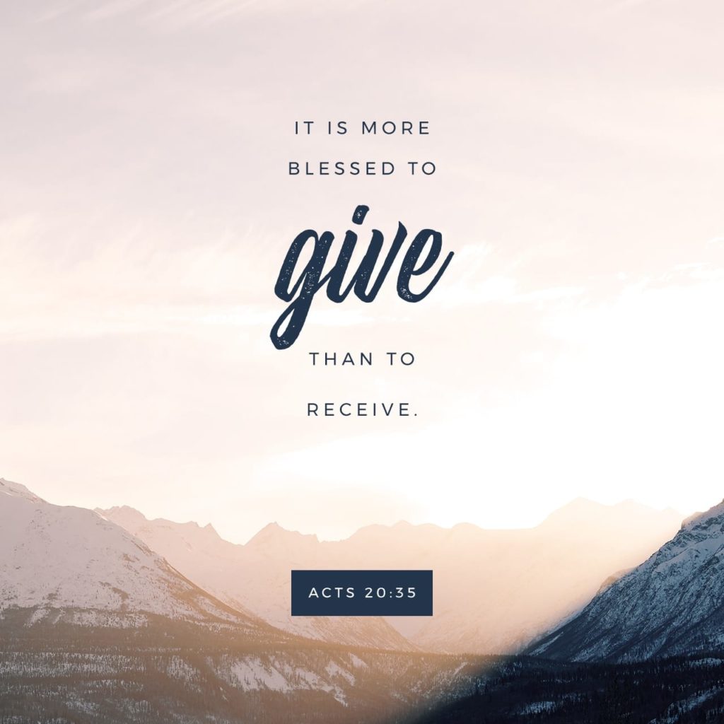 Acts 20:35 tithes and offering verses
