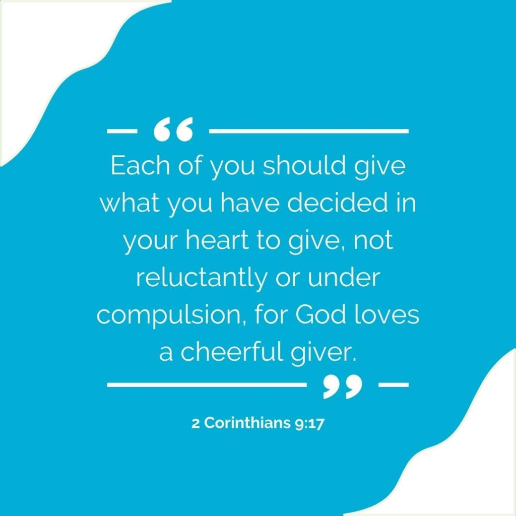 When you have God's love abide in your heart you will be giving with the right attitude