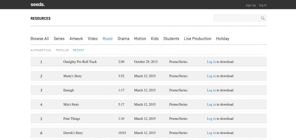 Free church music resources - Seeds