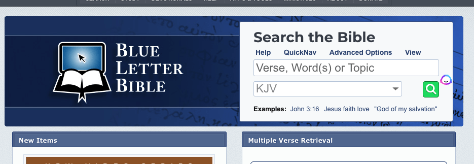 BlueLEtterBible computer library and passage guide