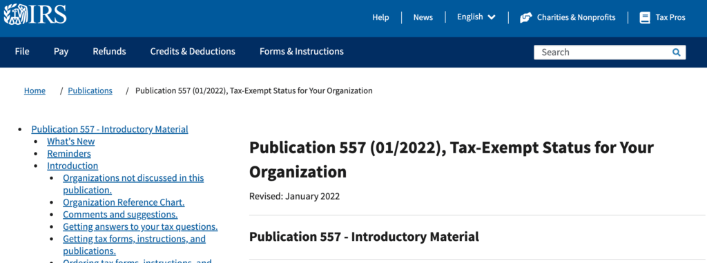 IRS official definition when churches seek tax exemption