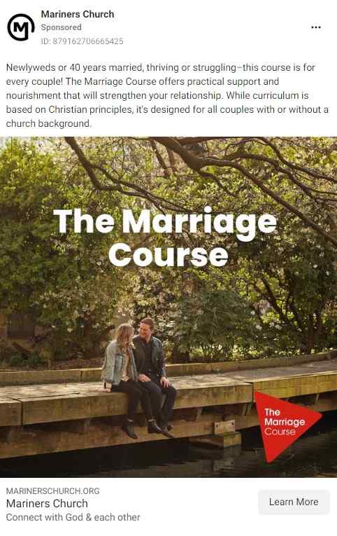 Mariners Church Facebook Ad