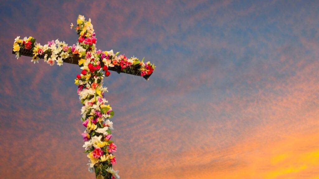 Celebrating Easter service when dawn broke