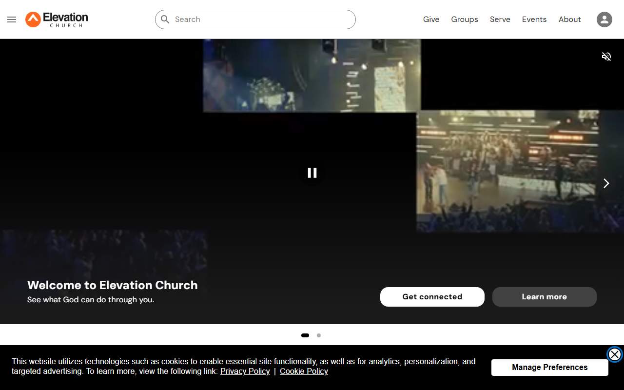 Elevation Church website