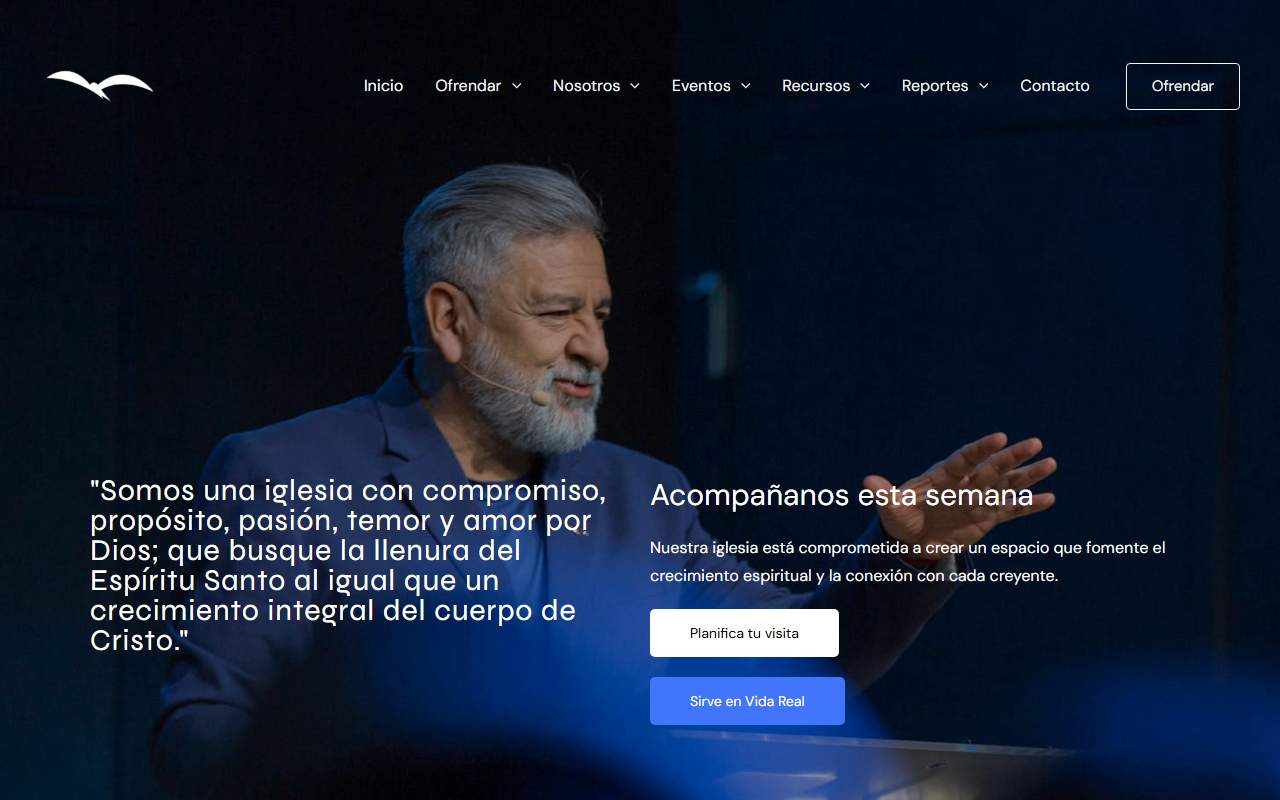 Screenshot of the Luis Morales Ministries (Vida Real Internacional) website homepage